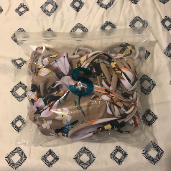 NWT lace up tropical floral bikini swimsuit - Picture 5 of 5